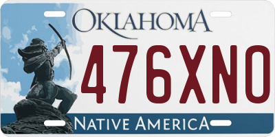 OK license plate 476XNO