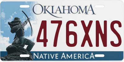 OK license plate 476XNS