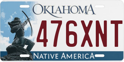 OK license plate 476XNT