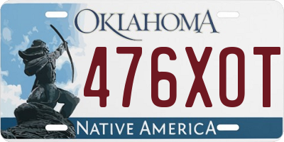 OK license plate 476XOT
