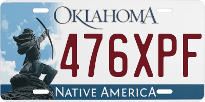 OK license plate 476XPF
