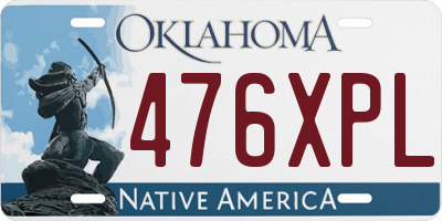 OK license plate 476XPL
