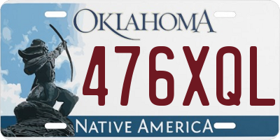 OK license plate 476XQL