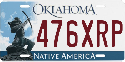 OK license plate 476XRP