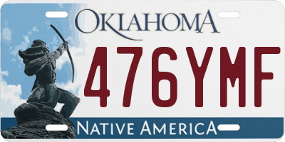 OK license plate 476YMF