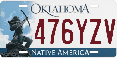 OK license plate 476YZV