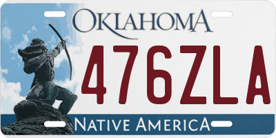 OK license plate 476ZLA