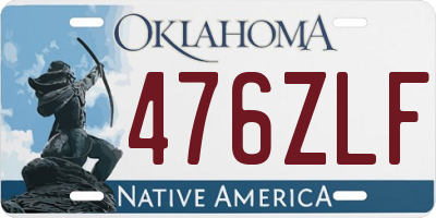 OK license plate 476ZLF