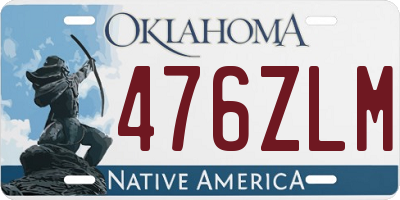 OK license plate 476ZLM