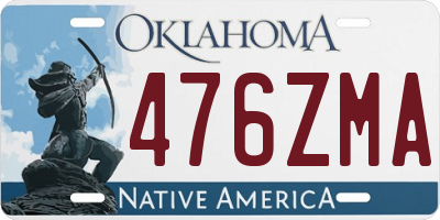 OK license plate 476ZMA