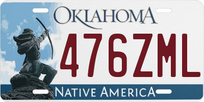 OK license plate 476ZML