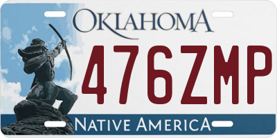 OK license plate 476ZMP