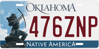 OK license plate 476ZNP