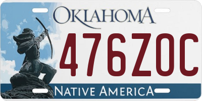 OK license plate 476ZOC