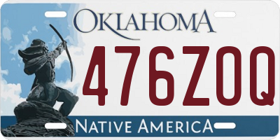 OK license plate 476ZOQ