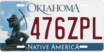 OK license plate 476ZPL