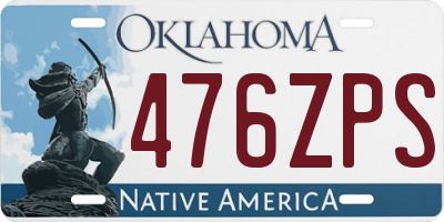 OK license plate 476ZPS