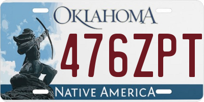 OK license plate 476ZPT