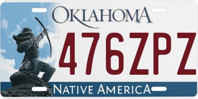 OK license plate 476ZPZ