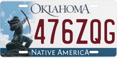 OK license plate 476ZQG