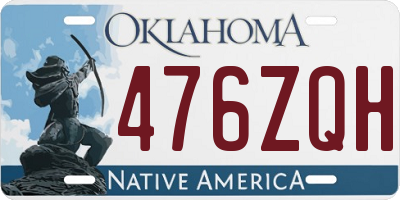 OK license plate 476ZQH