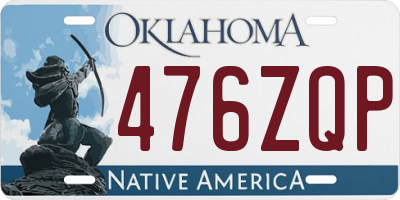 OK license plate 476ZQP