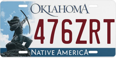 OK license plate 476ZRT