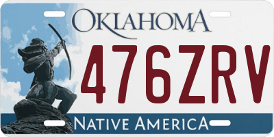 OK license plate 476ZRV