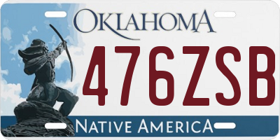 OK license plate 476ZSB