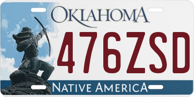 OK license plate 476ZSD