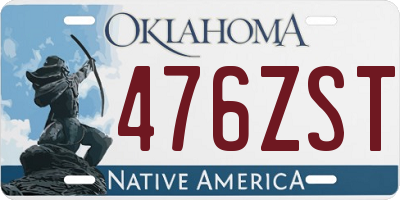 OK license plate 476ZST