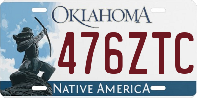 OK license plate 476ZTC