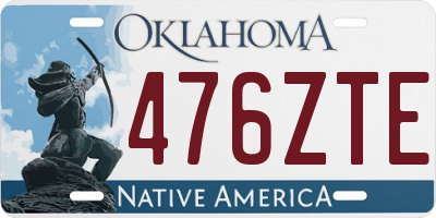 OK license plate 476ZTE