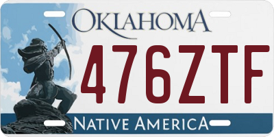 OK license plate 476ZTF