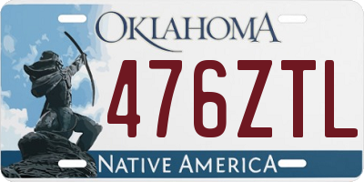 OK license plate 476ZTL