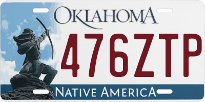 OK license plate 476ZTP