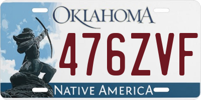 OK license plate 476ZVF