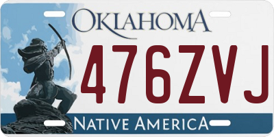 OK license plate 476ZVJ