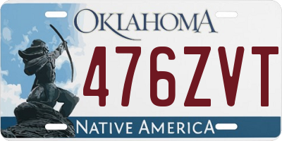 OK license plate 476ZVT