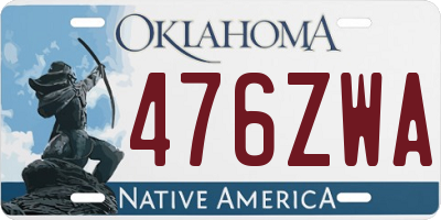 OK license plate 476ZWA