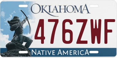 OK license plate 476ZWF