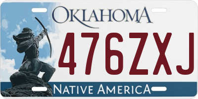 OK license plate 476ZXJ