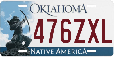 OK license plate 476ZXL