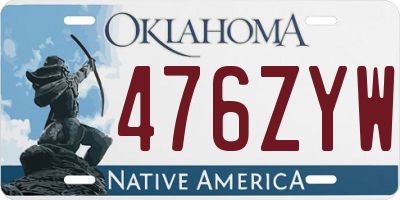 OK license plate 476ZYW