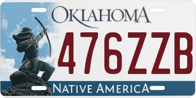 OK license plate 476ZZB