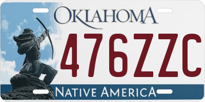 OK license plate 476ZZC