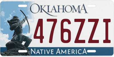 OK license plate 476ZZI