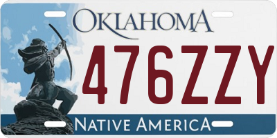 OK license plate 476ZZY