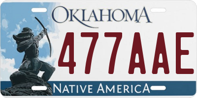 OK license plate 477AAE