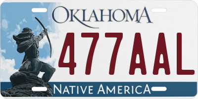 OK license plate 477AAL